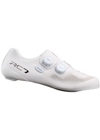 Fahrradschuh Shimano "Rennrad - Fahrradschuhe SH-RC703 WIDE, wei&szlig;", Herren, Gr. 47, wei&szlig;, Obermaterial: 100% Kunstleder synt.leather., Schuhe Fahrradschuh