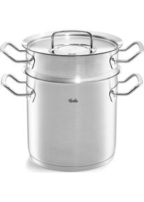 Kochtopf Fissler "ORIGINAL-PROFI COLLECTION", silber (silberfarben), &Oslash;:20cm, T&ouml;pfe, Kochtopf, mit breitem Sch&uuml;ttrand, Kaltmetallgriffen. Made in Germany
