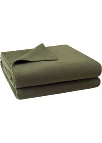 Wohndecke ZOEPPRITZ1828 "Soft-Fleece", olive branch, B:110cm L:160cm, Polyester, Viskose, Wohndecken, Wohndecke, Fleecedecke mit unverwechselbarem Cashmere Handfeel