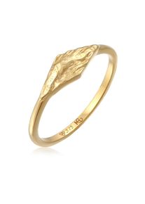 Silberring HAZE & GLORY "Ring Siegelring Marquis - Gratitude 375 Gelbgold" Gr. 58, gold, Fingerringe, Damen, 58, Gelbgold 375, Silberring