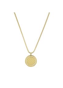 JOOP! Kette mit Anh&auml;nger JOOP, gold (gelbgoldfarben, wei&szlig;), Halsketten, Damen, Edelstahl, L: 55 B: 2,5mm, Kette mit Anh&auml;nger, mit Zirkonia (synth.), B:2,5mm