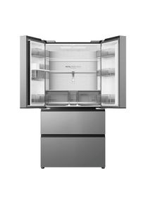 Haier Multi Door "HFR59F18CWMM", Energieeffizienz: C, edelstahl, platin, B:90,5cm H:182,5cm T:73,8cm, K&uuml;hlschr&auml;nke, Wasserdispenser mit Tank, Multi Door