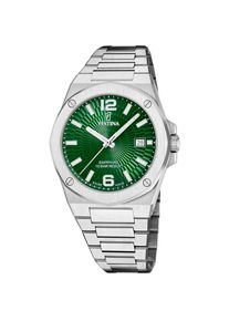 Quarzuhr Festina "Vallee", gr&uuml;n (silberfarben, gr&uuml;n), Armbanduhren, Herren, Quarzuhr, Armbanduhr, Herrenuhr, Swiss Made, Edelstahlarmband, analog, Tag