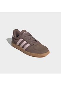Sneaker adidas Sportswear "BREAKNET SLEEK", Damen, Gr. 41, earth strata, clear pink, gum 3, Leder, Synthetik, Schuhe Sneaker, inspiriert vom Design des adidas handball spezial, Topseller