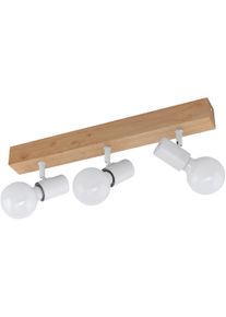 Eglo Deckenspot "TOWNSHEND 3", braun (wei&szlig;, holzfarben), 3, Leuchten, Spot, Wohnzimmerlampe, Flur, L48 x B5 cm, 3X60W exkl., Deckenspot