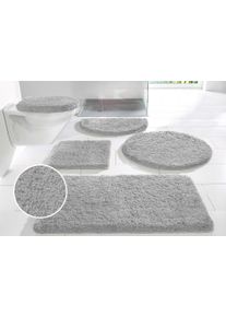 Badematte OTTO HOME "Sanremo, Badvorleger, Badezimmer Teppich, sehr weich" Gr. 8, grau, H:30mm, Polyester, Badematten, Badematte, Badteppich, unifarben, rechteckig, rund & als 3-tlg. Set erh&auml;ltlich