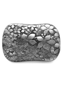 G&uuml;rtelschnalle RETTUNGSRING G&Uuml;RTEL "3D Blume Schwarz Satiniert", Damen, silber (silberfarben), Obermaterial: 100% Metall, gemustert, G&uuml;rtel G&uuml;rtelschnalle