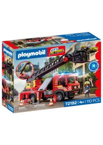 Konstruktions-Spielset Playmobil "Feuerwehr-Leiterfahrzeug (72192), City Action", bunt, Spielbausteine, Kinder, Kunststoff, Konstruktions-Spielset, mit Licht- und Soundeffekten