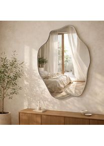 Wandspiegel HOMSY BY ANA JOHNSON "Missimi, Wanddekoration, in 3 verschiedenen Gr&ouml;&szlig;en", transparent, B:80cm H:60cm T:1cm, Glas, MDF, Spiegel, Wandspiegel, wellenf&ouml;rmig, wolkenf&ouml;rmig, Eleganz mit transparentem Rahmen