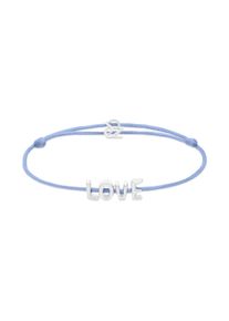 Armband ECHTZEIT "Schmuck Geschenk Edelstahl-Nylon-Armband Love Letters", edelstahlfarben, hellblau, Armb&auml;nder, Damen, 21cm, Edelstahl Nylon, Edelstahl, Nylon, Armband