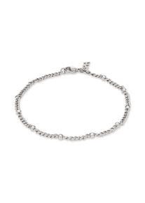 Edelstahlarmband Copenhagen Studios "Schmuck Geschenk Edelstahl Armkette Glittery Cuban", edelstahlfarben, kristallwei&szlig;, kristallwei&szlig;, Armb&auml;nder, Damen, 21cm, Edelstahl, Edelstahlarmband, mit Strassstein