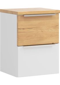 Unterschrank Welltime "TRIENT, Unterschrank 40 cm, Softclose-Ausz&uuml;ge", matt wei&szlig;, wildeiche, B:40cm H:54cm T:35cm, MDF, Schr&auml;nke, Unterschrank, matt wei&szlig;/Wildeiche, Softclose-Metallausz&uuml;ge
