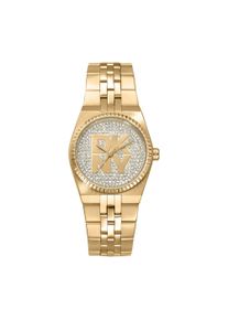 Quarzuhr DKNY "Logo Watch", gold (goldfarben, transparent), Armbanduhren, Damen, Quarzuhr, Armbanduhr, Damenuhr, Edelstahlarmband, analog