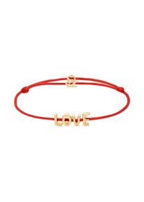 Armband ECHTZEIT "Schmuck Geschenk Edelstahl-Nylon-Armband Love Letters", gelbgoldfarben, rot, Armb&auml;nder, Damen, 21cm, Edelstahl Nylon, Edelstahl, Nylon, Armband