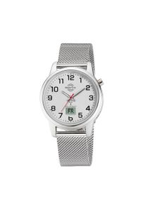 Funkuhr MASTER TIME "Lady Line", silber (silberfarben, silberfarben), Armbanduhren, Damen, Funkuhr, Quarzuhr, Armbanduhr, Damenuhr, Edelstahlarmband, analog, digital
