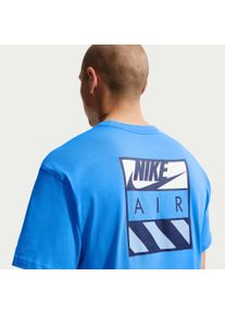 T-Shirt Nike Sportswear "U NSW TEE LSE AIR BOX", Herren, Gr. L, blau (lt photo blau), angeraute Sweatware, Obermaterial: 100% Baumwolle, normal, Rundhals, angesetztes B&uuml;ndchen, Shirts T-Shirt, mit Print, Langarm-Design, aus angerauter Sweatware aus Baumwolle
