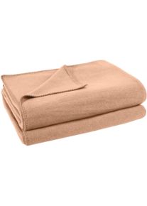 Wohndecke ZOEPPRITZ1828 "Soft-Fleece", sand, B:110cm L:160cm, Polyester, Viskose, Wohndecken, Wohndecke, Fleecedecke mit unverwechselbarem Cashmere Handfeel