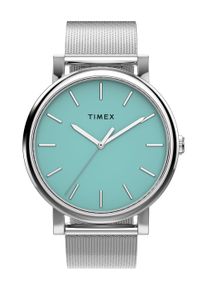 Quarzuhr Timex "Timex Originals", silberfarben, blau, Armbanduhren, Damen, Quarzuhr, Armbanduhr, Damenuhr, Edelstahlarmband, analog