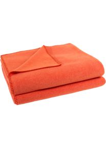 Wohndecke ZOEPPRITZ1828 "Soft-Fleece", papaya, B:110cm L:160cm, Polyester, Viskose, Wohndecken, Wohndecke, Fleecedecke mit unverwechselbarem Cashmere Handfeel