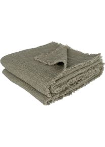 Wohndecke ZOEPPRITZ1828 "Honeybee", beige (forest), B:170cm L:230cm, Leinen, Wohndecken, Wohndecke, Leinenplaid im Waffelpique