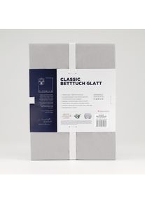 Bettlaken Florella "CLASSIC glatt, 100% Baumwolle", silber (platin), B:235cm L:260cm, Renforc&eacute;, Obermaterial: 100% Baumwolle CO., Bettlaken, Bettlaken