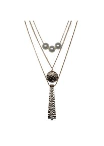 Lange Kette Firetti "Schmuck Geschenk Multi-Row Longkette", gold (gelbgoldfarben, wei&szlig;), Halsketten, Damen, Metall, L: 68 70 72, Lange Kette, mit Kunststoffperle