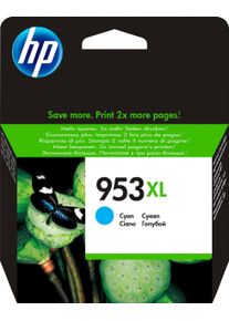 HP Tintenpatrone "HP original Druckerpatrone 953XL, Farben: C/M/Y/B", blau (cyan), Tintenpatronen, 3 Probemonate gratis* drucken, Tintenpatrone
