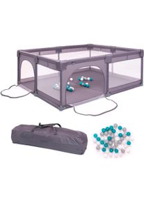 Laufgitter BABYGO "Playpark", Baby, grau, Laufst&auml;lle Laufgitter, inklusive 48 Spielb&auml;lle