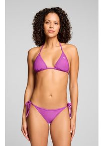 Triangel-Bikini-Top Puma "Puma SWIM WOMEN TRIANGLE TOP", Damen, Gr. XL, N-Gr, lila (electric orchid), Obermaterial: 80% Polyamid, 20% Elasthan, Bikini-Oberteile Triangel-Bikini-Top, zum Binden, Neckholder