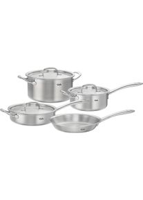 Topf-Set Fissler "Fissler M5 Pro-Ply, Edelstahl-Topfset (7-teilig)", silber (silberfarben), T&ouml;pfe, Topf-Set, 7-teiliges Premium Kochgeschirr mit Pro-Ply&trade; Technologie