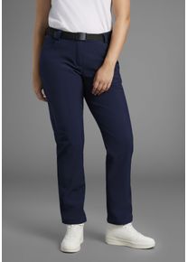 Softshellhose Maier Sports "DA-HOSE EL. SOFTSH. PERLIT W", Damen, Gr. 48, N-Gr, blau (night sky), Obermaterial: 92% Polyester, 8% Elasthan, Hosen Softshellhose, mit winddichter 3-Lagen-Konstruktion, atmungsaktiv, wasserabweisend