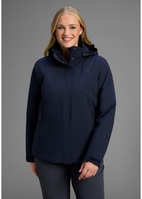 Allwetterjacke Maier Sports "DA-JACKE MTEX EL. METORTHERMREC W", Damen, Gr. 46, night sky, Obermaterial: 100% Polyester, Jacken Allwetterjacke, wasser- und winddicht, wattiert, atmungsaktiv, mit mTHERM Isolation