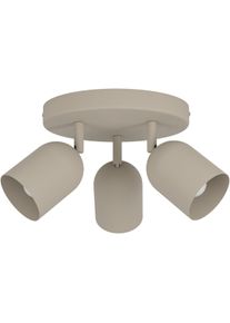 Eglo Deckenleuchte "TILSTON Spotlampe - Stahl - E14 - 3X40W - IP20", beige (sandfarben), 3, &Oslash; 25cm H: 21cm, 1 Stk., Leuchten, Deckenlampe, Deckenstrahler, Strahler, H21 x &Oslash;25 cm, Deckenleuchte