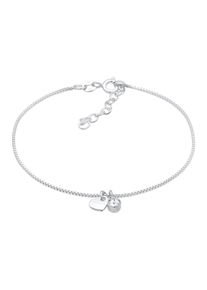 Armkette Elli "Armband Herz Liebe Romantik 925 Silber, mit Kristallen von Swarovski" Gr. 160, silber, Armb&auml;nder, Damen, Silber 925 (Sterlingsilber), Armkette