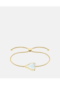 Edelstahlarmband Liebeskind Berlin "Schmuck Geschenk Armkette Glass Heart", gold (gelbgoldfarben, transparent, transparent), Armb&auml;nder, Damen, 24cm, Edelstahl, Edelstahlarmband, mit Glasstein