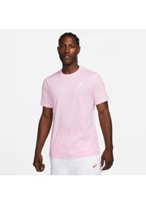 T-Shirt Nike Sportswear "M NSW CLUB TEE", Herren, Gr. XS, pink foam, w, Jersey, Obermaterial: 100% Baumwolle, regular fit normal, Rundhals, Shirts T-Shirt, mit Logostickerei auf der Brust, aus Jersey-Material, Regular Fit