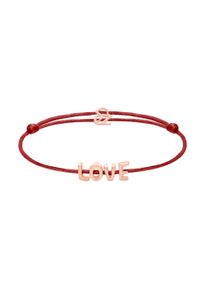 Armband ECHTZEIT "Schmuck Geschenk Edelstahl-Nylon-Armband Love Letters", ros&eacute;goldfarben, rot, Armb&auml;nder, Damen, 21cm, Edelstahl Nylon, Edelstahl, Nylon, Armband
