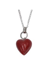 Herzkette Firetti "Schmuck Geschenk Big Red Heart", rot (metallfarben, rot), Halsketten, Damen, Kunststoff Metall, L: 88, Kunststoff, Metall, Herzkette
