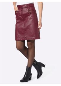 A-Linien-Rock Heine, Damen, Gr. 48, rot (dunkelrot), 72% Baumwolle, 26% Polyester, 2% Elasthan, unifarben, kurz, R&ouml;cke A-Linien-Rock