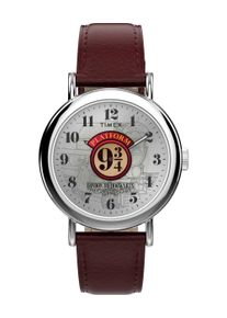 Quarzuhr Timex "Timex x Harry Potter Weekender Platform 9 3/4", rot, Armbanduhren, Damen, Quarzuhr, Armbanduhr, Damenuhr, Herrenuhr, Lederarmband, analog, Beleuchtung