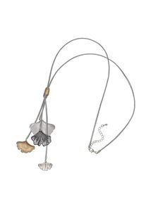 Lange Kette Firetti "Schmuck Geschenk Multi Ginko", metallfarben, gelbgoldfarben, gunfarben, Halsketten, Damen, Metall Polyurethan, L: 88, Metall, Polyurethan, Lange Kette