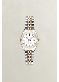Quarzuhr Gant "Sussex Mini", gold (silberfarben, goldfarben, wei&szlig;, silberfarben, goldfarben), Armbanduhren, Damen, Quarzuhr, Armbanduhr, Damenuhr, Edelstahlarmband, analog, Tag
