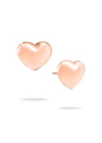 Paar Ohrstecker ECHTZEIT "Schmuck Geschenk Edelstahl Ohrringe Puffy Heart Herz", rosa (ros&eacute;goldfarben), Ohrringe, Damen, Edelstahl, Paar Ohrstecker