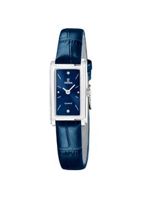 Quarzuhr Festina "Mademoiselle", blau (blau, blau, silberfarb.), Armbanduhren, Damen, Quarzuhr, Armbanduhr, Damenuhr, Lederarmband, analog