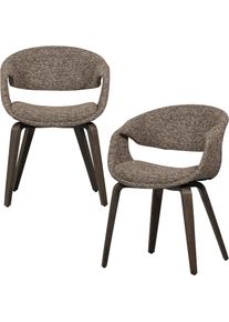 Esszimmerstuhl Woood "Yossi mit Gewebtem Bezug und Holzgestell B57 x T57 x H78 cm (2er-Set)", braun (braun, braun), B:57cm H:78cm T:57cm, Holzwerkstoff, St&uuml;hle, Esszimmerstuhl, Maximale Verschlei&szlig;festigkeit, Tragkraft 136 kg, Pfleiglicht