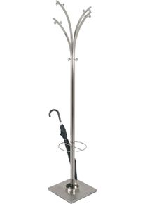 Garderobenst&auml;nder HAKU "Kleiderst&auml;nder, Standgarderobe", silber, B:45cm H:187cm T:45cm, Garderobenst&auml;nder, Garderobenst&auml;nder, quadratisch - aus Metall Silber - B/T/H 45/45/187 cm