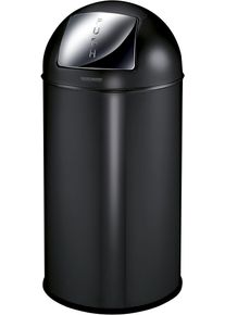 M&uuml;lleimer Fackelmann "BERLIN, Push Abfalleimer 40L", schwarz matt, H:77cm &Oslash;:36cm, Edelstahl, M&uuml;lleimer, M&uuml;lleimer, Retro-Design, gro&szlig;es Fassungsvolumen, lackiertes Edelstahlgeh&auml;use