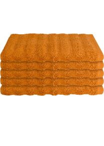 Gaestehandtuecher Schiesser "Neapel aus 100% Baumwolle mit eleganter Hoch-Tief-Optik", orange (terrakotta), B:30cm L:50cm, Frottier, Baumwolle, Handt&uuml;cher, Gaestehandtuecher, OEKO-TEX MADE IN GREEN