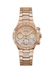 Multifunktionsuhr Guess "HARLOW", gold (ros&eacute;goldfarben), Armbanduhren, Damen, Multifunktionsuhr, Quarzuhr, Armbanduhr, Damenuhr, Edelstahlarmband, Datum