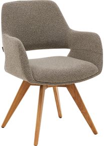 Esszimmerstuhl Musterring, taupe, eiche, taupe, B:62cm H:83cm T:62cm, Massivholz, Stoff, St&uuml;hle, Esszimmerstuhl, Gestell Eiche massiv, 180 drehbar, R&uuml;ckholmechanik, SH 48 cm